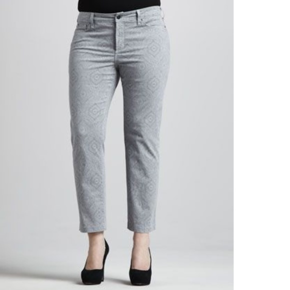 NYDJ Alisha Henna Printed Grey Ankle Pants - Picture 2 of 7